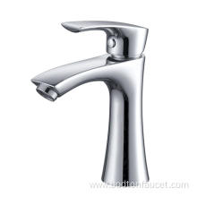 Single cold basin faucet for washroom